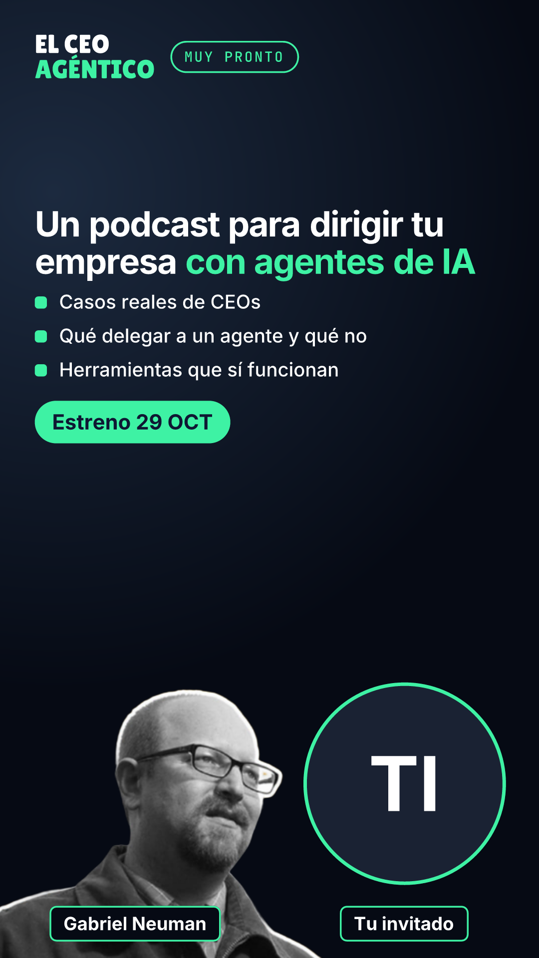 Plantilla El CEO agéntico: promo en 1080×1920