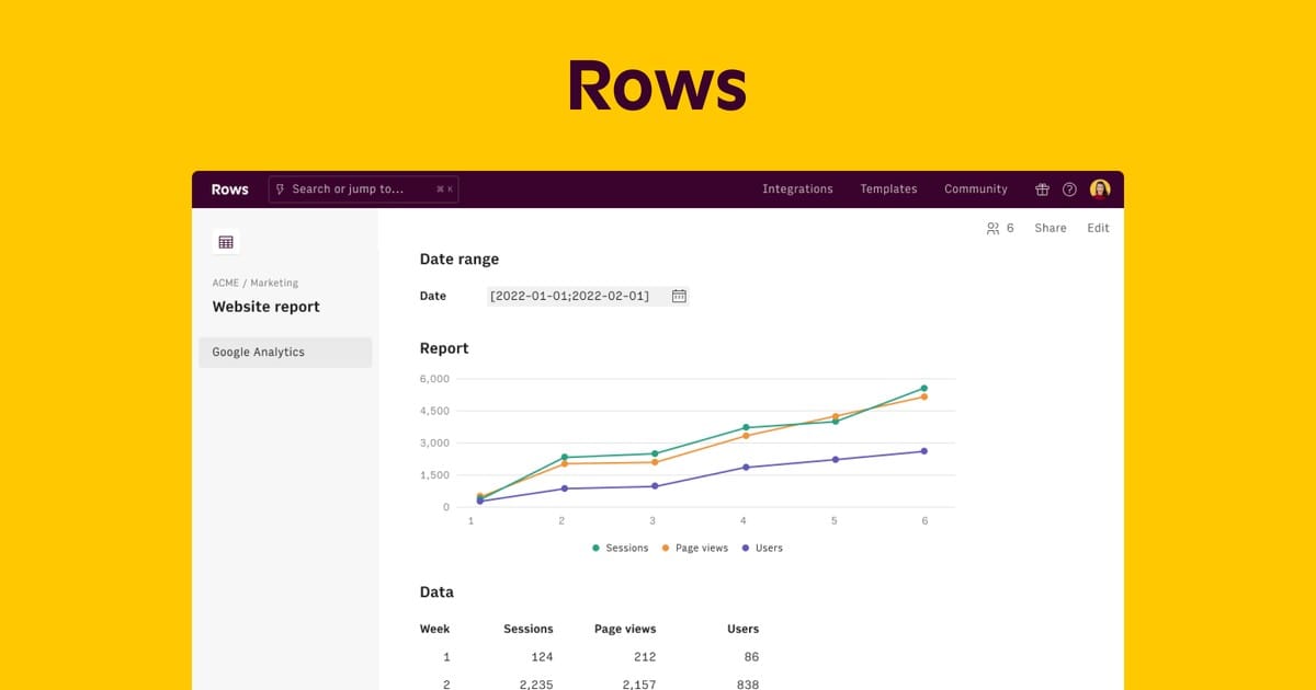 Imagen OG de Rows